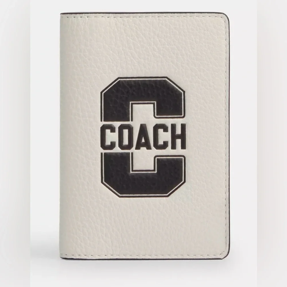 Coach Id Card Wallet With Varsity Motif- Off White
